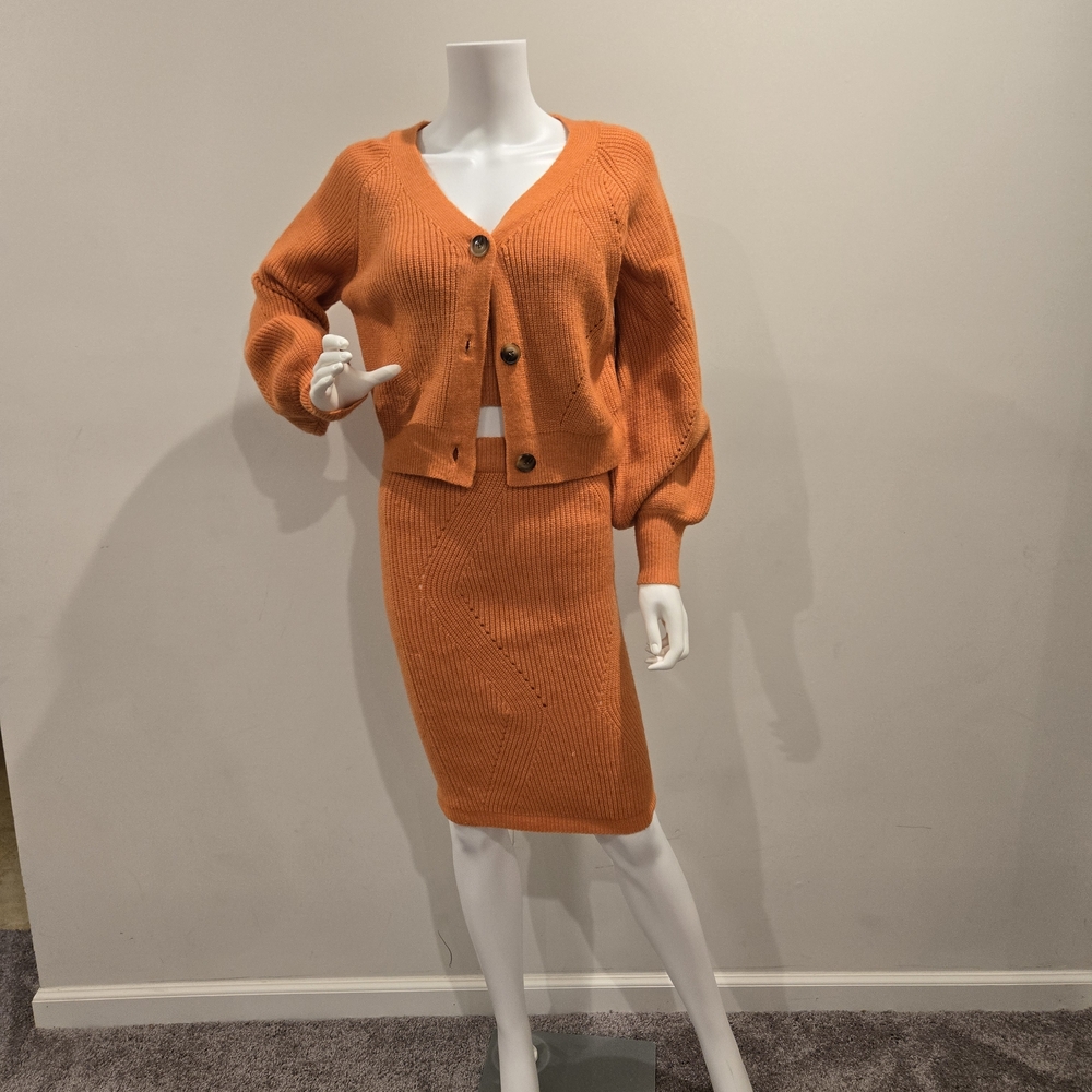 Orange Knit Skirt by [Brand]